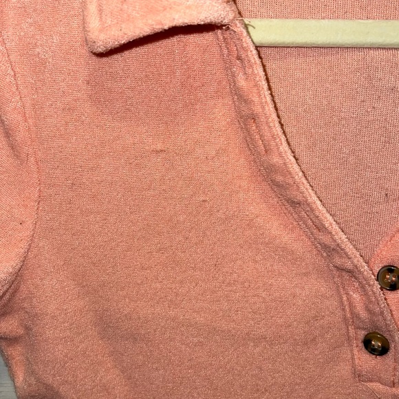 Y2K Almost Famous Coral Button Up Tee - Picture 3 of 4